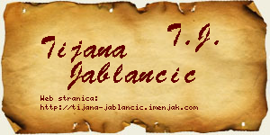 Tijana Jablančić vizit kartica